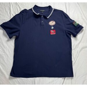 Banana Republic Patch Pique Polo Shirt Men's XXL Tall Navy Blue Short Sleeve